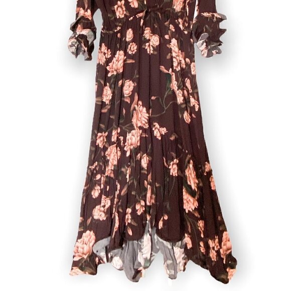 Johanna Ortiz x H&M Flounced Crepe Midi Dress, SIze M, - Picture 5 of 12